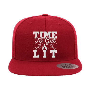 Time to Get Lit Embroidered Flat Bill Hat